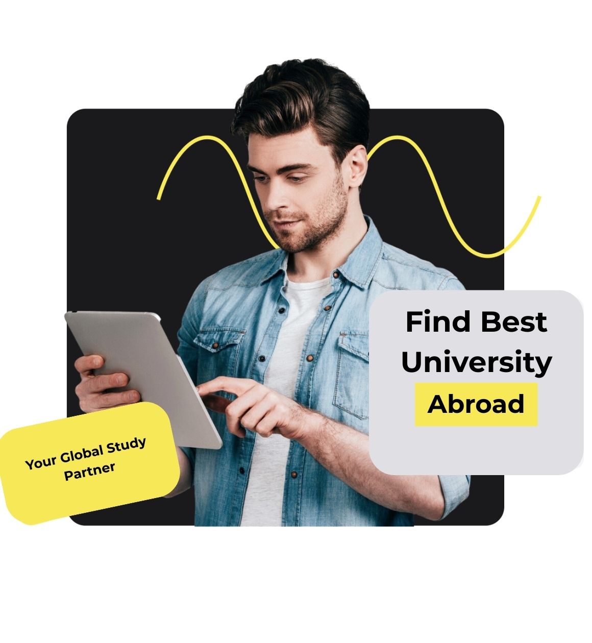 Happy man using phone